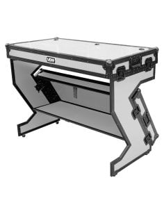 UDG U91072WH -ULTIMATE FLIGHT CASE PORTABLE Z-STYLE DJ TABLE WHITE PLUS (WHEELS)