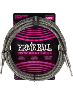 Ernie Ball 6429 Braided Cables Silver Fox 3m