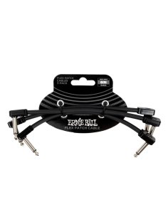 Ernie Ball 6444 Flex Patch Cable Black 15cm 3pk