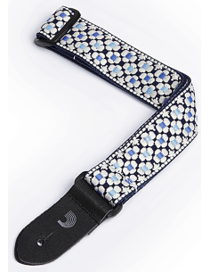 D'ADDARIO STRAP UKULELE BLUE FLOWERS