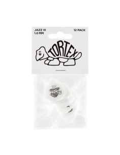 Dunlop 478P.100 TORTEX WHITE JAZZ III, 1.0 MM