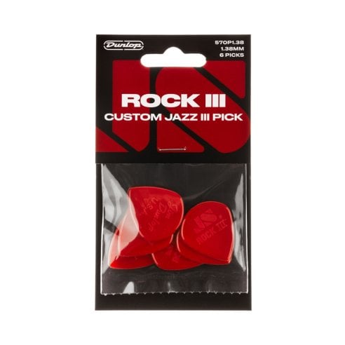 Dunlop 570P138 Rock III Custom Jazz III Pick 6pc