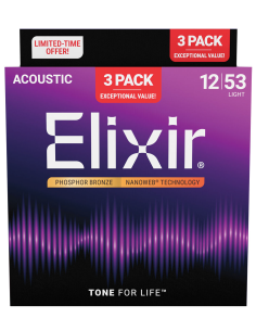 ELIXIR 16569 3ACK MUTE PHOSPHOR BRONZE 12-53