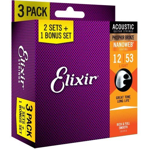 ELIXIR 16545 SET TRE MUTE 16052 PHOSPHOR LIGHT 12-53 ACOUSTIC