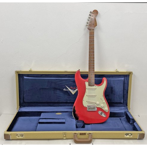 FENDER 1959 STRAT RELIC HOT ROD RED OVER 3TS...