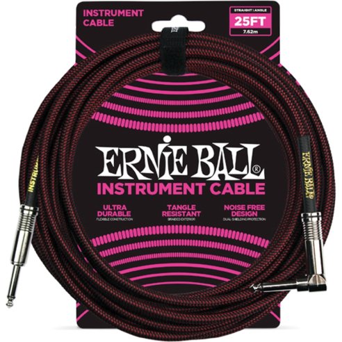 Ernie Ball 6062 Cavo Braided Black/Red 7,62 m